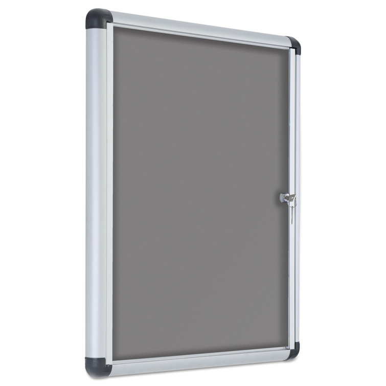 Symple Stuff Slim Line Display Case Enclosed Wall Mounted Bulletin
